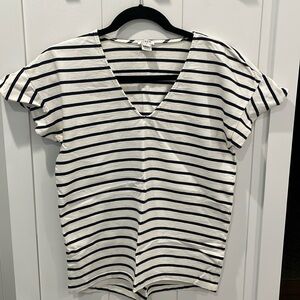 J.Crew Stripped Shirt With Ruffle Sleeve Size Medium